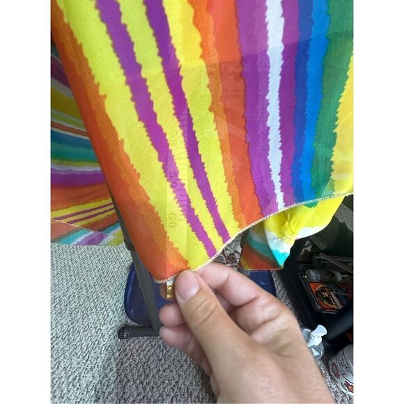 Corrida Women's Rainbow Striped Balloon Sleeve Wrap Maxi Dress Multi-Color Small - Picture 9 of 9